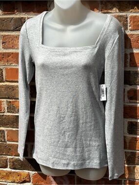 Amazon Essentials Square Neck NWTags Long Sleeve T Cotton Modal Woman’s Size M